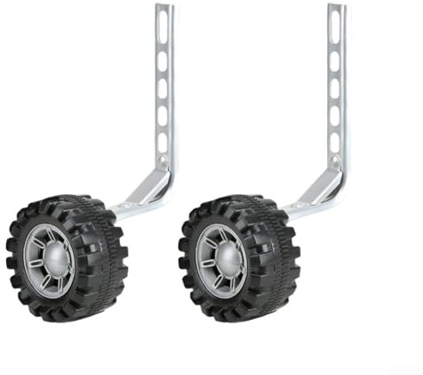 Besttoolifes Coppia di stabilizzatori regolabili per bambini, in acciaio al carbonio, ruote per allenamento a pedale single, in plastica, per ruote e biciclette larghe, 11 x 57 cm, per equilibrio per