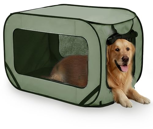 LUPATDY Recinto per Cani da Interno, Portatile Box Cani per Interno ed Esterni, Box Pieghevole per Cane e Gatti, Kennel Cane Piccolo, Gabbia per Cani e Gatti Fino a 29,5 kg (Verde)