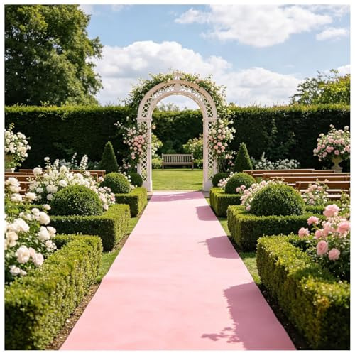 KaBuea Tappeto for corridoio Rosa, Tappetino Decorativo for passerella for Display con passaggi e ripetizioni, Feste for Cerimonie ed Eventi all'aperto al Coperto(3'11 x 82' (Rectangular))