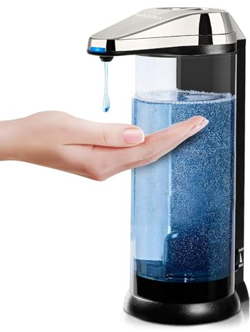 Secura 17oz Automatic Liquid Soap Dispenser, Touchless Battery Operated Hand Soap Dispenser with Adjustable Soap Dispensing Volume Control Dial, Personal Care Dispenser (Brushed Nickel)