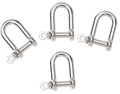 ELSAIL 2/4/6Pcs Stainless Steel Shackle Buckle Anchor Shackle Screw Pin For Paracord Outdoor Camping Survival Rope Bracelets (Color : Flat Button 6pcs)