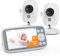 BOIFUN 4”Babyphone 2 Cameras, Camera Bebe 720P Véritable IPS, Zoom 3X, Vision Nocturne Infrarouge Invisible, Barre de Volume, Pas de WiFi, Matériau de Sécurité ABS