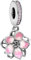 XQMMGO Charms Anhänger Silber, Charms Armband, Charm Anhänger, Beads für Damen, Blumen Kirschblüten, Cherry Blossom, Geschenk Damen Frauen, 925 Sterling Silber