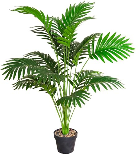 Palmbaum 80 cm lebensechter falscher Areca Palme im Topf mit 18 Zweigen frische grüne Künstliche Pflanzen im Innenbereich große Kunstpflanzen