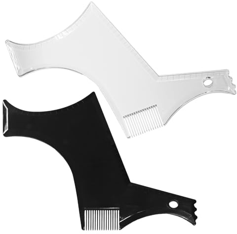 2 Stücke Bart -Styling -Schablone, Bart -Trimm -Hilfswerkzeuge, Bartformwerkzeuge, Kunststoffbartformform.