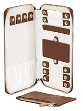 Purelei® Custodia da viaggio per gioielli con piccola borsa inclusa – Borsa per gioielli per chi è sempre in movimento – Conserva in sicurezza collane, anelli, orecchini e bracciali – In pelle