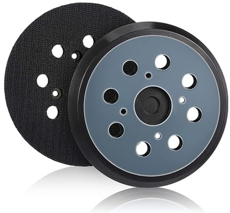 Tampone di Levigatura da 125 mm 8 Fori 4 Chiodi, Platorello Strappo Levigatrice con Gancio E Anello, Pattini di Levigatura Tampone di Ricambio per Levigatrice Ryobi Ridgid Craftsman(Blu)