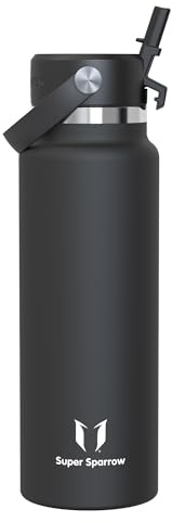 Sparrow Botella Agua Acero Inoxidable 1.2L Botella Termica Pajita - Termo | Cantimplora Antifugas Hermética, sin BPA, Apta Lavavajillas, Frío y Caliente, Deporte Gimnasio Viajar, SwivelSip Tapón Flex