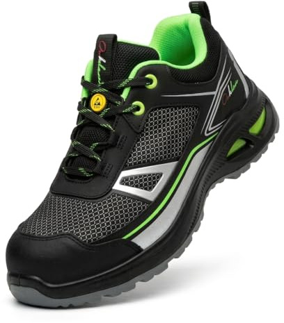 Scarpe Antinfortunistiche Uomo Leggere- e Traspiranti S3, Scarpa da Lavoro Estiva Comoda Modello Sneakers con Punta in Acciaio, Calzature di Sicurezza Professionali Alta qualità, Taglia 42