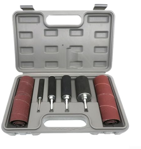 Zoegneer Set di 20 pezzi per trapano a pressa, con manicotti a grana 80 e 120, set di mandrini in gomma per smerigliatrice elettrica, legno, metallo, plastica, lucidatura, sbavatura e sagomatura in