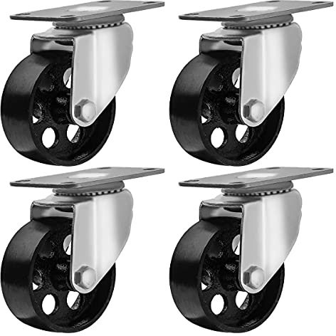 3 inch Metal Swivel Steel Caster No Brake (4 Pack)