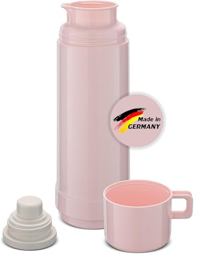 ROTPUNKT Isolierflasche 0,75 L mit integriertem Becher - Hochwertige Isolierkanne Made in Germany I Bis zu 24 h heiß & 36 h kalt (Jesper 60, Flamingo)