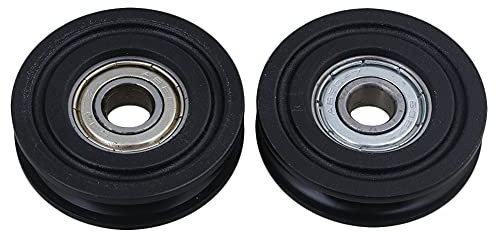 2Stück 0,8 x4x1cm KunststoffBeschichtete versiegelte Lager Stahl 608ZZ tiefe U-Nut Führungsrolle-Schienen Kugel rollendes Rad schwarz