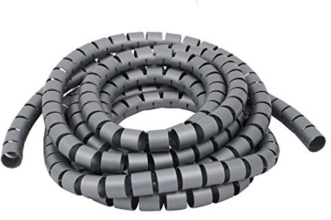 Aexit Cavo avvolgente a spirale flessibile Filo avvolgente Grigio Gestire il cavo 15mm Dia x 3 metri di lunghezza con clip ID: 344855