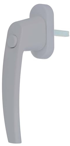 Premium Aluminium Fenstergriff mit Druckknopf, Farbe:Silber F1, Stiftlänge:35mm