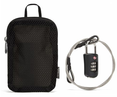 Pacsafe Prosafe 1000 Combination Lock with Steel Cable Black, Large