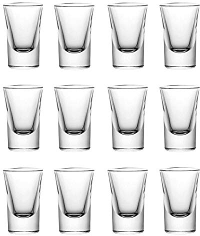 mixed24 12er Set Schnapsgläser 2cl 20ml 35ml Shotgläser Pinnchen Shots Tequila Glas Vodka Gin Schnaps Likör