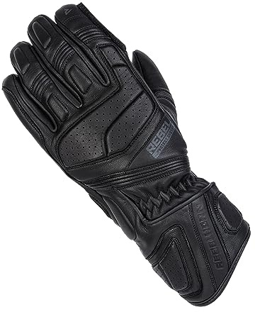 REBELHORN Hike II Gants de Moto pour Homme en Cuir de chèvre avec plaques en Mousse avec Ventilation, essuie-Glace pour Casque et écran Tactile