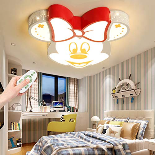 Plafonnier LED Mickey Abat-Jour Acrylique Spots De Plafond Garçon Fille Bébé Enfants Lustre 40W Lumière Gradation Télécommande Éclairage Intérieur Salon Chambre D'enfants Maternelle Restaurant Lampe