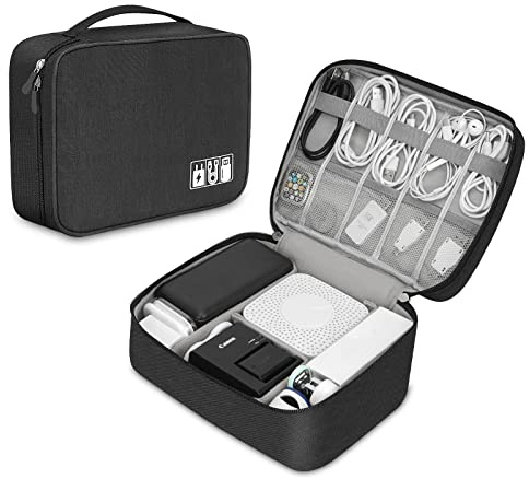 Elektronisk organisatör för resor, universell kabelorganiserare, elektroniktillbehör, fodral för kabel, laddare, telefon, USB, SD-kort, 1-pack