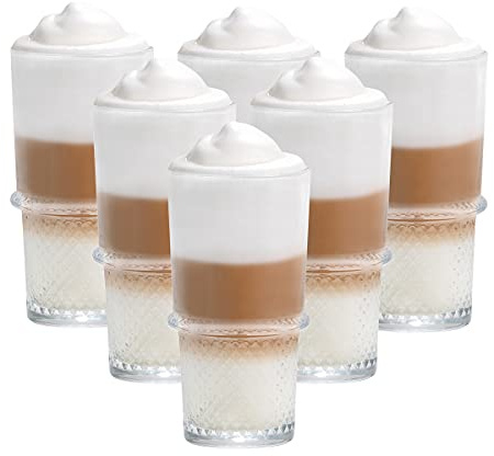 Vitrea 6er Set Latte Macchiato/Kaffee-Gläser - 350ml, Trinkgläser (New York)