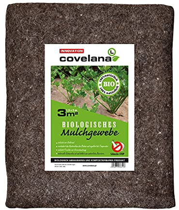 COVELANA Ekologisk mulch fleece för trädgårdsarbete, ogräsmatta, kompost för växter, jordgubbsmattor 1,5 x 2 m