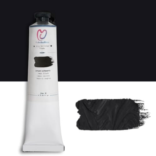 Artist Ölfarbe hochwertige Ölfarbe 200 ml Tube in 21 Farben (Lampenschwarz)