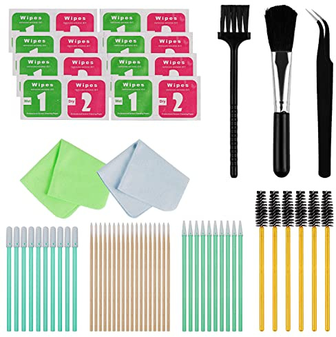 155 Pcs Kit Nettoyage Telephone Portable, Nettoyant pour Airpod, Kit de Nettoyage avec Lingettes, écouvillons et Brosse pour écran de Téléphone, Ordinateur, Kit de Nettoyage pour iPhone avec Chiffon