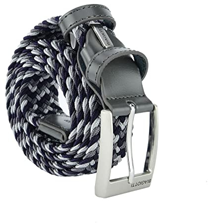 Laura Biagiotti Bälte, Flätat Elastiskt Unisex Bälte, Justerbart med Äkta Läderdetaljer, Flerfärgad