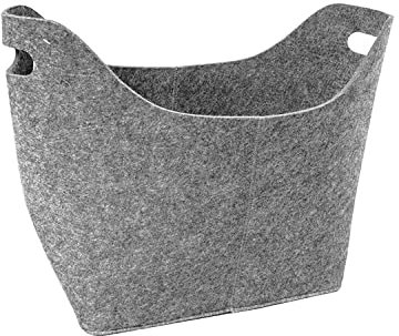 Mojawo XL Sac en feutre Panier pour bois de cheminée Gris