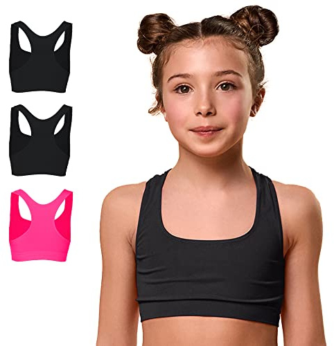 FOCENZA Top Sportivo Bambina Microfibra Spalla Larga | 3 Pezzi | Top Bambina Vari Colori | Elasticizzato e Confortevole | per Sport, Ginnastica Artistica e Danza | Made in Italy