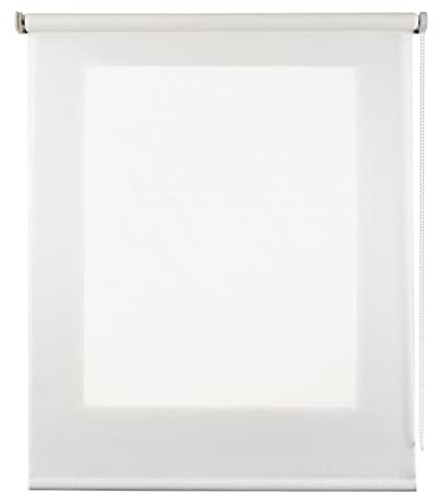Estores enrollables translúcidos fácil instalación 120x250 cm Blanco | 100% poliéster Estores traslúcidos térmicos para ventanas y puertas de interior El ancho del tejido es 116,5 cm StoresDeco