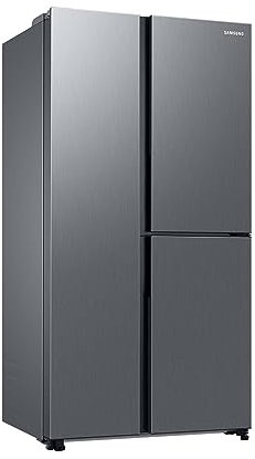Samsung Side-by-Side-Kühlschrank mit Gefrierfach, 178 cm, 645 l Gesamtvolumen, 242 l Gefrierteil, AI Energy Mode, Inneres Beverage Center, Wassertank 4,5l, Edelstahl-Look, RH6ACG805DS9EG
