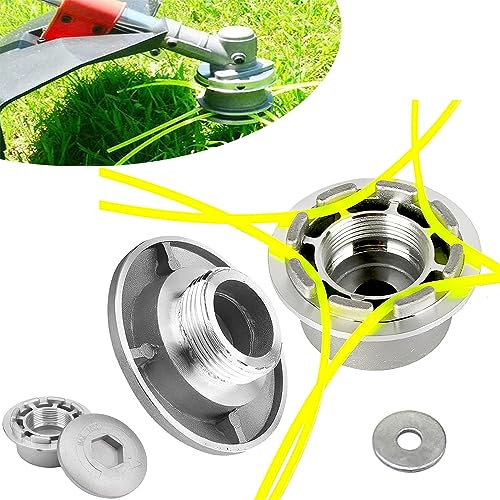 1 Stück Alulegierung Rasentrimmer Kopf, Universal Aluminium Rasentrimmerkopf, Freischneider Fadenkopf, Trimmer Kopf mit 4 Faden, Freischneider Kopf, für Garten Rasentrimmer, Garten Rasen Terrasse