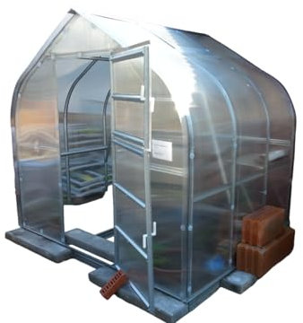 KLASIKA Gewächshaus KLASIKA STANDART 5 (2,5 x 2 m) mit Fundament, 4 mm Polycarbonat und dachluken mit automatischen Öffnern