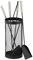 Relaxdays Accesorios Chimenea, 5 Piezas, en Cubo, Set de Estufa con Atizador, Pinzas, Escoba, Pala y Soporte, Negro