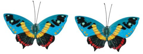MAGICLULU 2st Pastoraler Eiserner Schmetterling Lebendige Schmetterlinge Wandskulptur Schmetterlings-wandornamente Aus Metall Tierische Wandskulpturen Dekor Eisen Ländlich 3d Kunsthandwerk