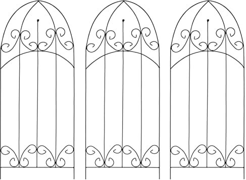 Mengtu Rankgitter Metall 3 STK. Rankhilfe Rankhilfe für Kletterpflanzen Spalier Rankzaun Blumengitter Rosengitter Pflanzengitter Kletterhilfe für Pflanzen Schwarz 40×100 cm Eisen