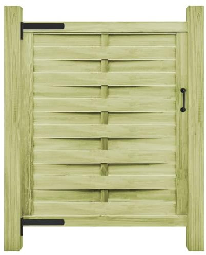 Rantry Portillon de Jardin en Bois Pin Imprégné Résistant - 100x125cm - Porte d'Entrée Rustique