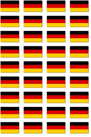 Aufkleber: 25x15 mm, 36 Stück - Flagge - Deutschland - für Auto, Laptop und mehr - für Auto, Koffer, Laptop und mehr