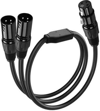 SinLoon XLR-auf-XLR-Kabel 3-polig, 2 Stecker auf 1 Buchsen, Mikrofonkabel, XLR-Splitterkabel für Heimstudio-Recorder, Verstärker, Mischpult, Lautsprecher (2M to F)