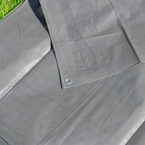 Heavy Duty 200 gsm Waterproof Tarpaulin Garden/Builders Tarp/gardenCover Up Sheet, 2m x 4m,ideal dry and clean storage covering,neutral colour to blend in surroundings