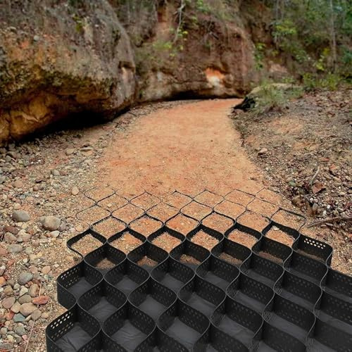 Grille Sol GéO-Cellulaire De 5 cm Hauteur, Grille Gravier Au Sol en GéOgrille HDPE, AlléE en GéOgrille, SystèMe Pavé PerméAble(1x8m(3.3x26ft))