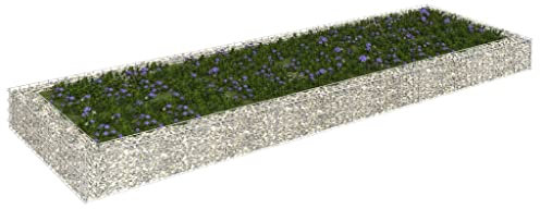 LLEZKBR Furniture Select Gabion Hochbeet aus verzinktem Stahl, 300 x 100 x 20 cm