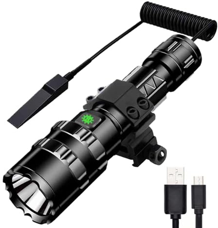 Générique Rechargeable LED Flashlight, Waterproof Handheld Flashlight, Bright Camping Flashlight, Powerful Flashlight Modes, Adjustable Flashlight Modes, Compact Flashlight for Home