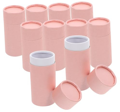DOITOOL 10 Stück Runde Karton Geschenkbox mit Deckel Papierröhren Verpackung für Ätherische Öle Lippenbalsam Hautpflege Zylindrischer Karton Vielseitig für Teedosen und Aufbewahrung