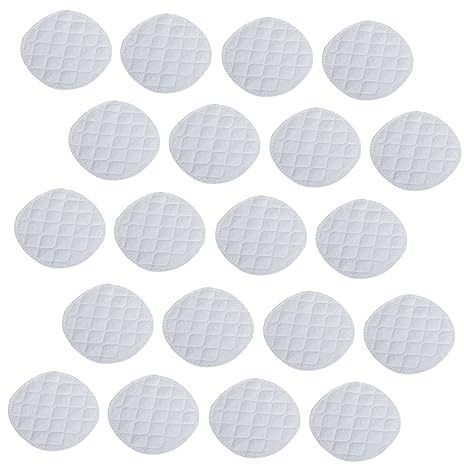 Assorbenti per Allattamento al Seno 20 Pezzi in Cotone Bianco | Lavabili, Traspiranti e Riutilizzabili, per Dopo Parto, Confezione da 20 Pezzi