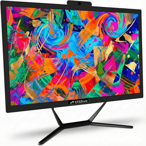 STGsivir All in One PC, Ordenador Todo en uno，Pantalla FHD de 21.5, Core i5 hasta 3.6 GHz, 16GB RAM, 512GB SSD, WiFi, Bluetooth 5.0, Windows 11 Pro, Negro