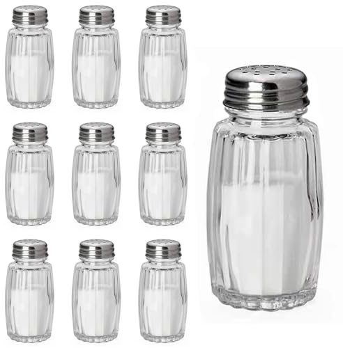 10-teiliges Salz- und Pfefferstreuer Set, Gewürzstreuer aus Glas | Praktische Mini Gewürzdosen für Küche, Grill und Restaurant.