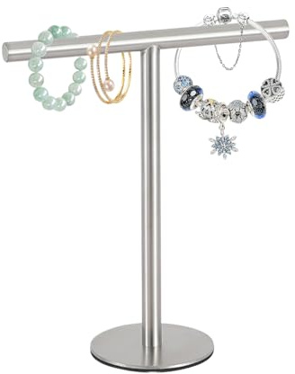 Toallero – Soporte para toallas de mano | Toallero de pie | Soporte de acero inoxidable en forma de T para toallas de mano independiente para baño, cocina, encimeras, lavabo o decoración de bar